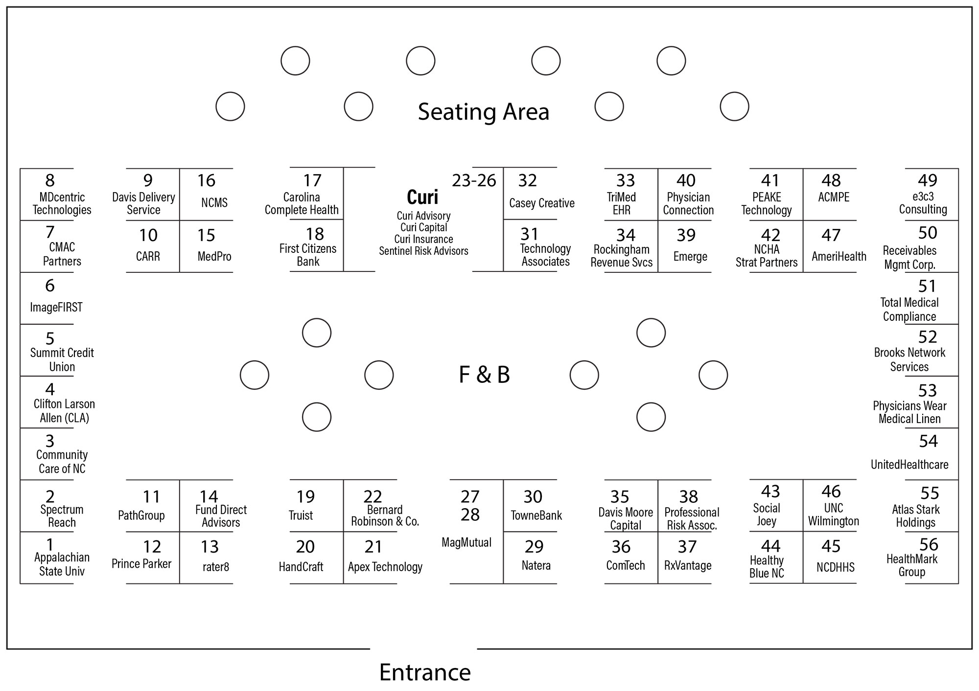 2022 Annual Conference Exhibit Hall Layout with Exhibitors